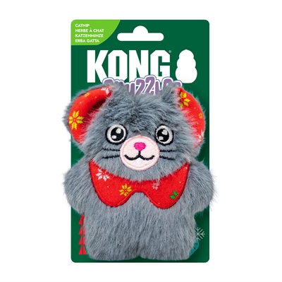 KONG Holiday Cat Snuzzles Mouse Grey